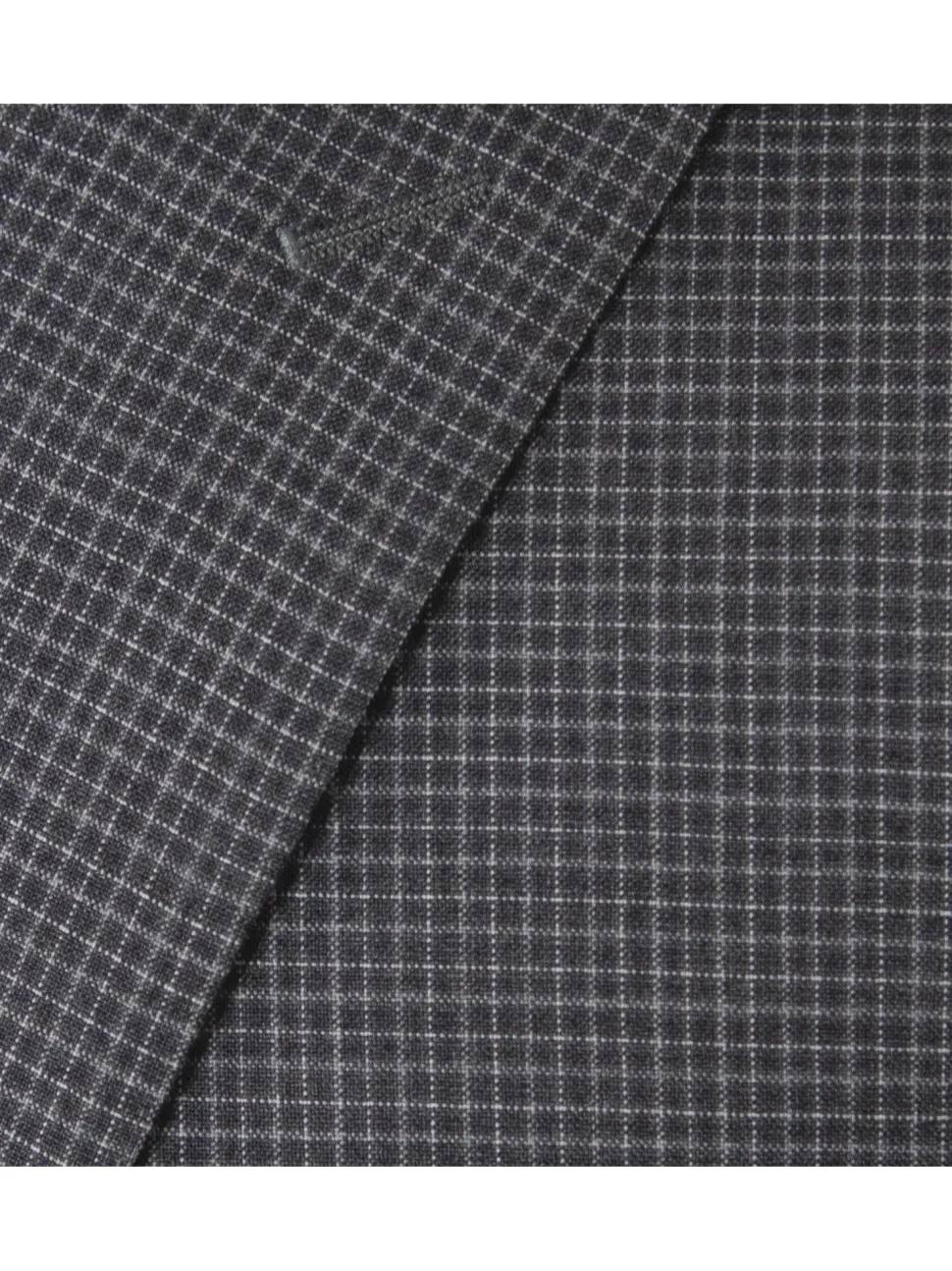 Napoli Mens 44L Charcoal Gray Check 100% Wool Slim Fit 2 Piece Suit