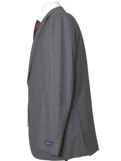 Napoli Mens 44L Charcoal Gray Check 100% Wool Slim Fit 2 Piece Suit
