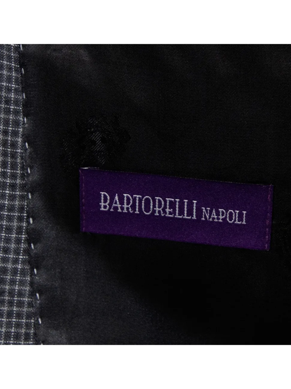 Napoli Mens 44L Charcoal Gray Check 100% Wool Slim Fit 2 Piece Suit