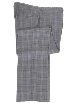 Napoli Mens 44L Gray Glen Check 100% Reda Wool Slim Fit 2 Piece Suit