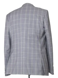 Napoli Mens 44L Gray Glen Check 100% Reda Wool Slim Fit 2 Piece Suit