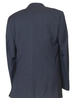 Napoli Mens 42L Navy Blue Check 100% Wool Classic Fit 2 Piece Suit