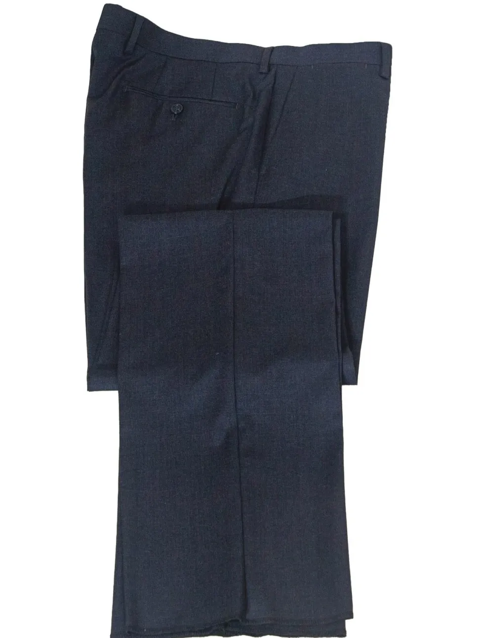 Napoli Mens 42L Navy Blue Check 100% Wool Classic Fit 2 Piece Suit