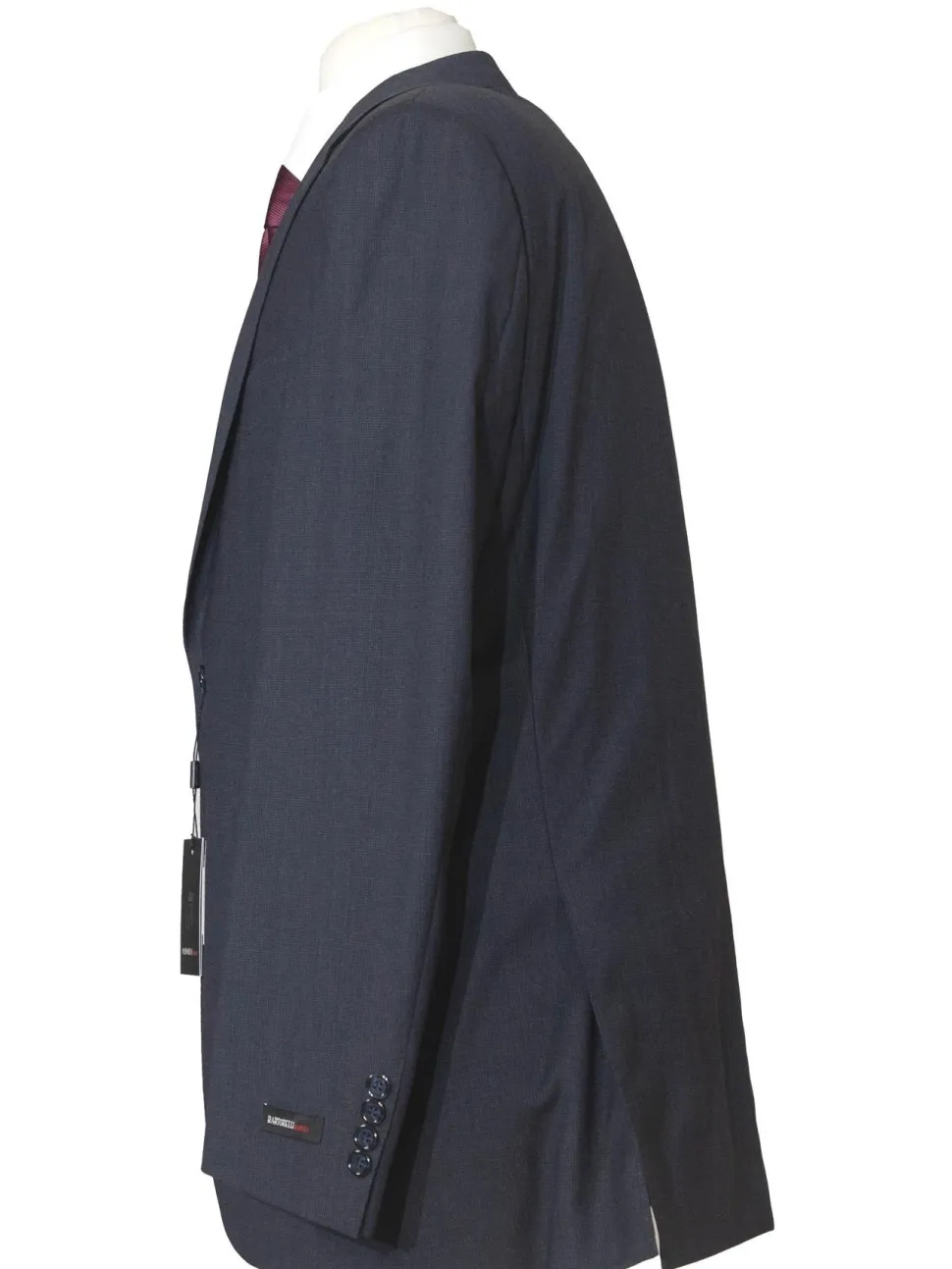 Napoli Mens 42L Navy Blue Check 100% Wool Classic Fit 2 Piece Suit
