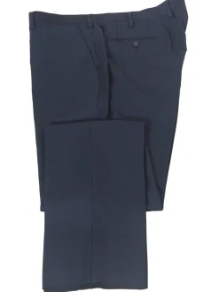 Napoli Mens 46L Navy Blue Plaid 100% Wool Slim Fit 2 Piece Suit