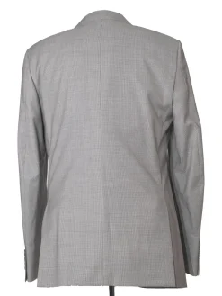 Napoli Mens 42L Tan Houndstooth 100% Reda Wool Slim Fit 2 Piece Suit