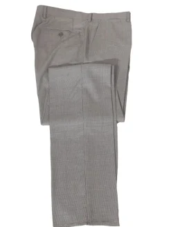 Napoli Mens 42L Tan Houndstooth 100% Reda Wool Slim Fit 2 Piece Suit