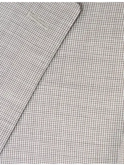 Napoli Mens 42L Tan Houndstooth 100% Reda Wool Slim Fit 2 Piece Suit