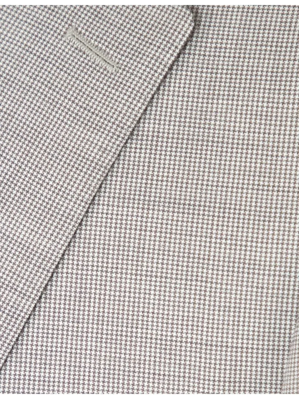 Napoli Mens 42L Tan Houndstooth 100% Reda Wool Slim Fit 2 Piece Suit