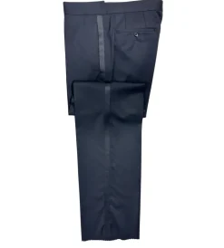 Napoli Mens Solid Black Satin Peak Lapel Classic Fit 1-Button Wool Cashmere Tuxedo - 42L