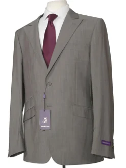 Napoli Mens Solid Gray 100% Wool Slim Fit 2 Piece Suit
