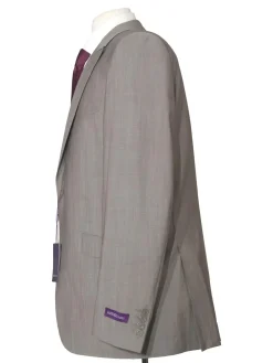 Napoli Mens Solid Gray 100% Wool Slim Fit 2 Piece Suit