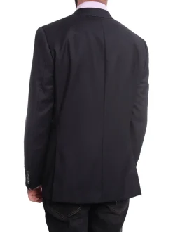 Napoli Mens Solid Navy Blue Classic Fit Wool Cashmere 2 Button Blazer Sportcoat