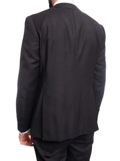 Napoli Modern Fit Solid Charcoal Gray Half Canvassed Wool Cashmere Blend Suit