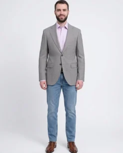 Napoli Slim Fit Black & White Glen Plaid Half Canvassed Zegna Wool Sportcoat