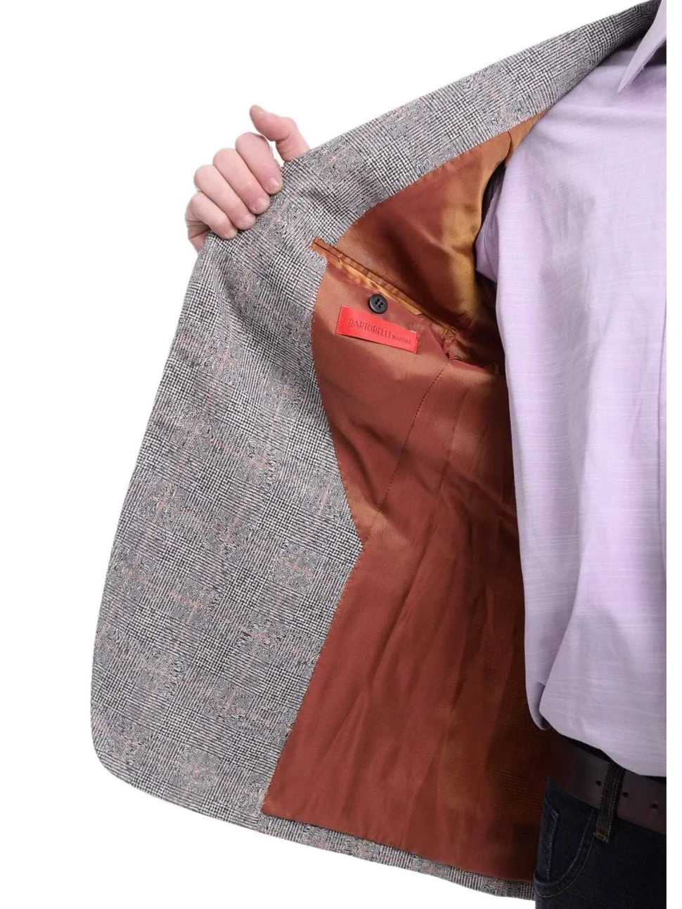 Napoli Slim Fit Black & White Plaid Half Canvassed Wool Blazer Sportcoat