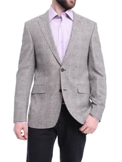 Napoli Slim Fit Black & White Plaid Half Canvassed Wool Blazer Sportcoat