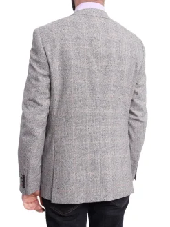 Napoli Slim Fit Black & White Plaid Half Canvassed Wool Blazer Sportcoat