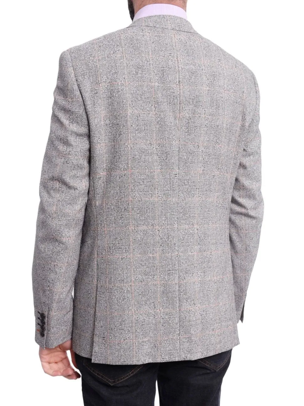 Napoli Slim Fit Black & White Plaid Half Canvassed Wool Blazer Sportcoat