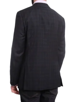 Napoli Slim Fit Blue & Green Plaid Half Canvassed Wool Blazer Sportcoat
