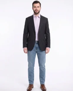 Napoli Slim Fit Blue & Green Plaid Half Canvassed Wool Blazer Sportcoat