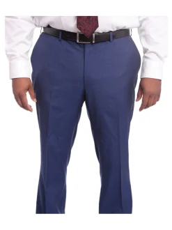 Napoli Slim Fit Blue Mini Check Two Button Half Canvassed Wool Suit