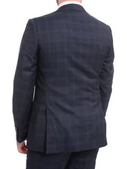 Napoli Slim Fit Blue Plaid Half Canvassed Super 120s Guabello Wool Suit