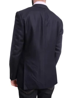 Napoli Slim Fit Blue Twill Half Canvassed Loro Piana Wool Blazer Sportcoat