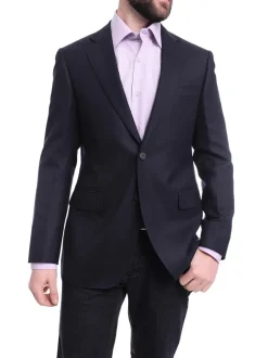 Napoli Slim Fit Blue Twill Half Canvassed Loro Piana Wool Blazer Sportcoat
