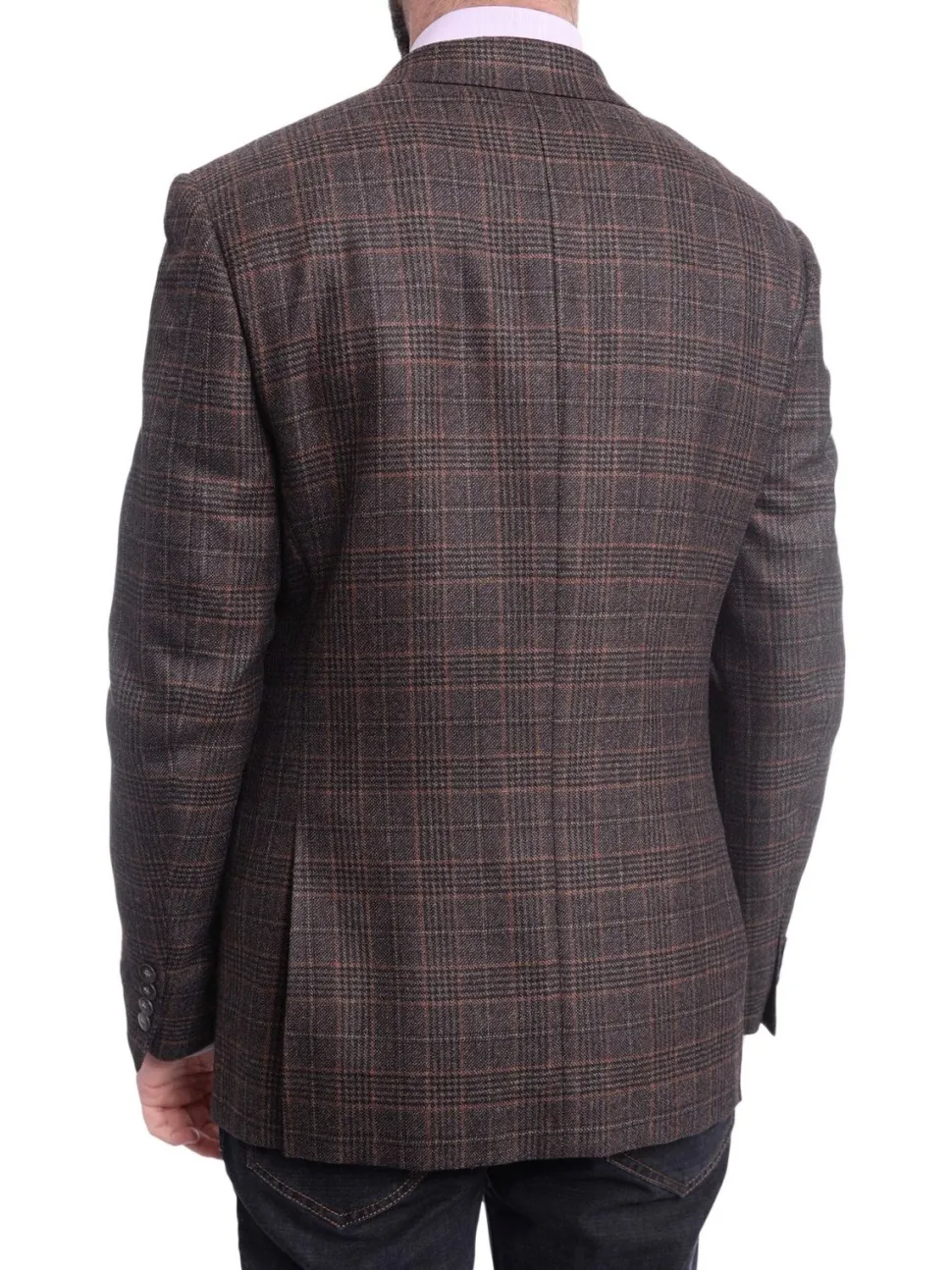 Napoli Slim Fit Brown Glen Plaid Two Button Half Canvassed Wool Blazer Sportcoat