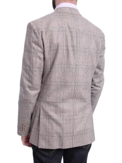 Napoli Slim Fit Brown & Green Plaid Half Canvassed Ormezzano Wool Sportcoat