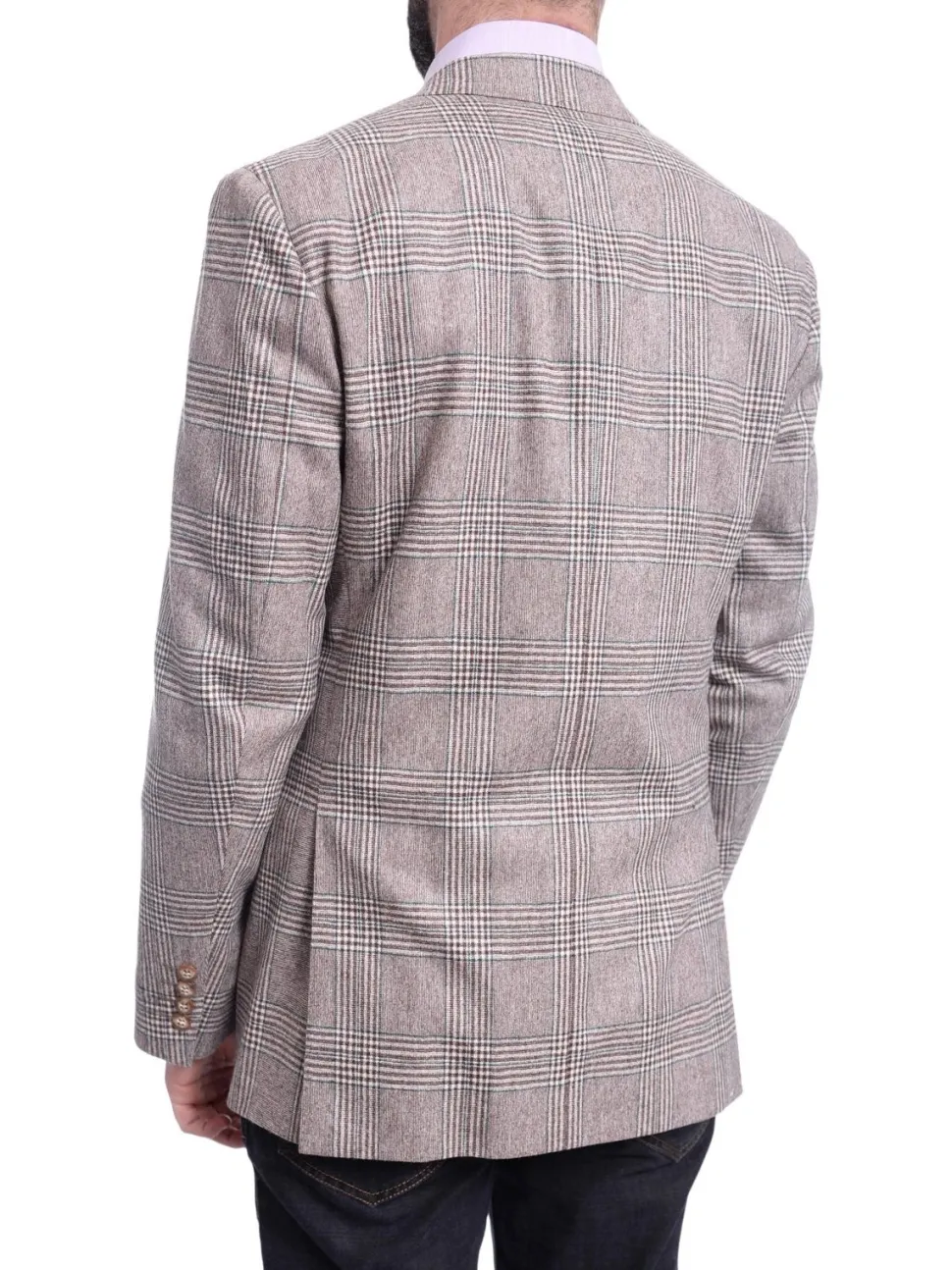 Napoli Slim Fit Brown & Green Plaid Half Canvassed Ormezzano Wool Sportcoat