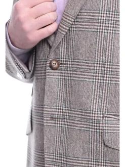 Napoli Slim Fit Brown & Green Plaid Half Canvassed Ormezzano Wool Sportcoat