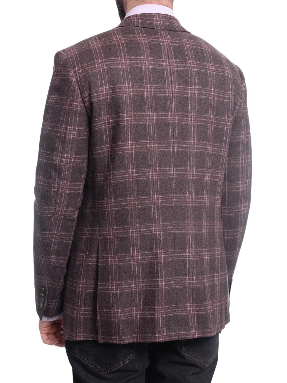 Napoli Slim Fit Brown Plaid Half Canvassed Tallia Deflino Wool Blazer Sportcoat