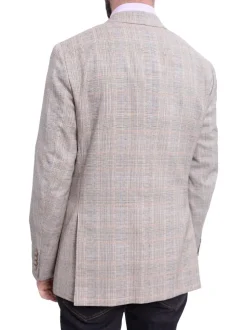 Napoli Slim Fit Brown Plaid Half Canvassed Linen Blend Blazer Sportcoat