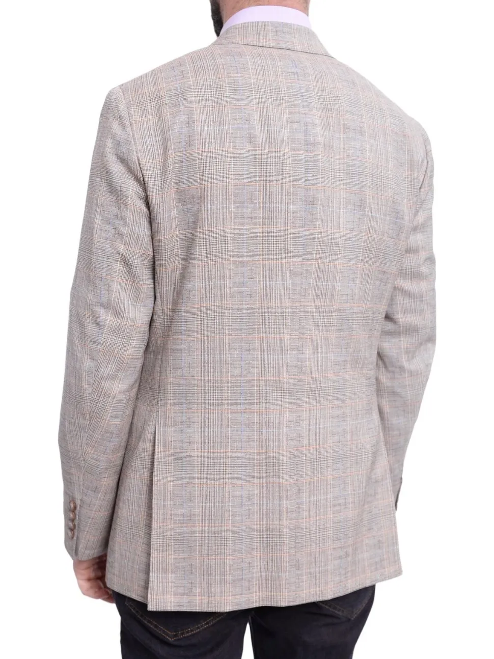 Napoli Slim Fit Brown Plaid Half Canvassed Linen Blend Blazer Sportcoat