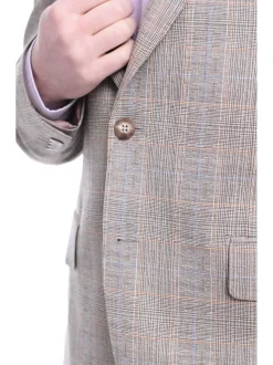 Napoli Slim Fit Brown Plaid Half Canvassed Linen Blend Blazer Sportcoat