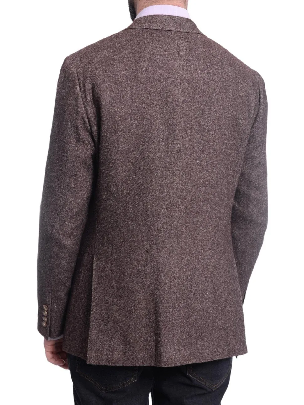 Napoli Slim Fit Brown Textured Two Button Half Canvased Cashmere Blend Blazer Sportcoat