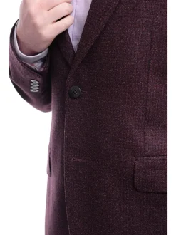 Napoli Slim Fit Maroon Tweed Two Button Half Canvassed Wool Blazer Sportcoat