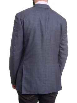 Napoli Slim Fit Navy Blue Check Half Canvassed Zegna Wool Blazer Sportcoat