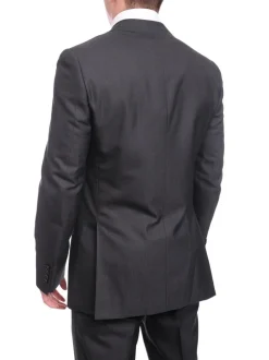 Napoli Slim Fit Navy Blue Herringbone Two Button Zegna Wool & Silk Blend Suit
