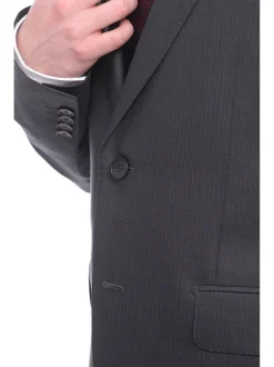 Napoli Slim Fit Navy Blue Herringbone Two Button Zegna Wool & Silk Blend Suit