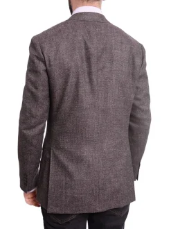 Napoli Slim Fit Purple Textured Two Button Half Canvassed Wool Blazer Sportcoat