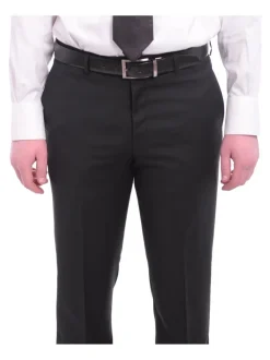 Napoli Slim Fit Solid Black Half Canvassed Wool Cashmere Blend Suit