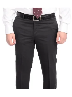 Napoli Slim Fit Solid Charcoal Gray Two Button Half Canvassed Marzotto Wool Suit