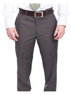 Napoli Slim Fit Solid Gray Half Canvassed Super 150s Marzotto Wool Suit