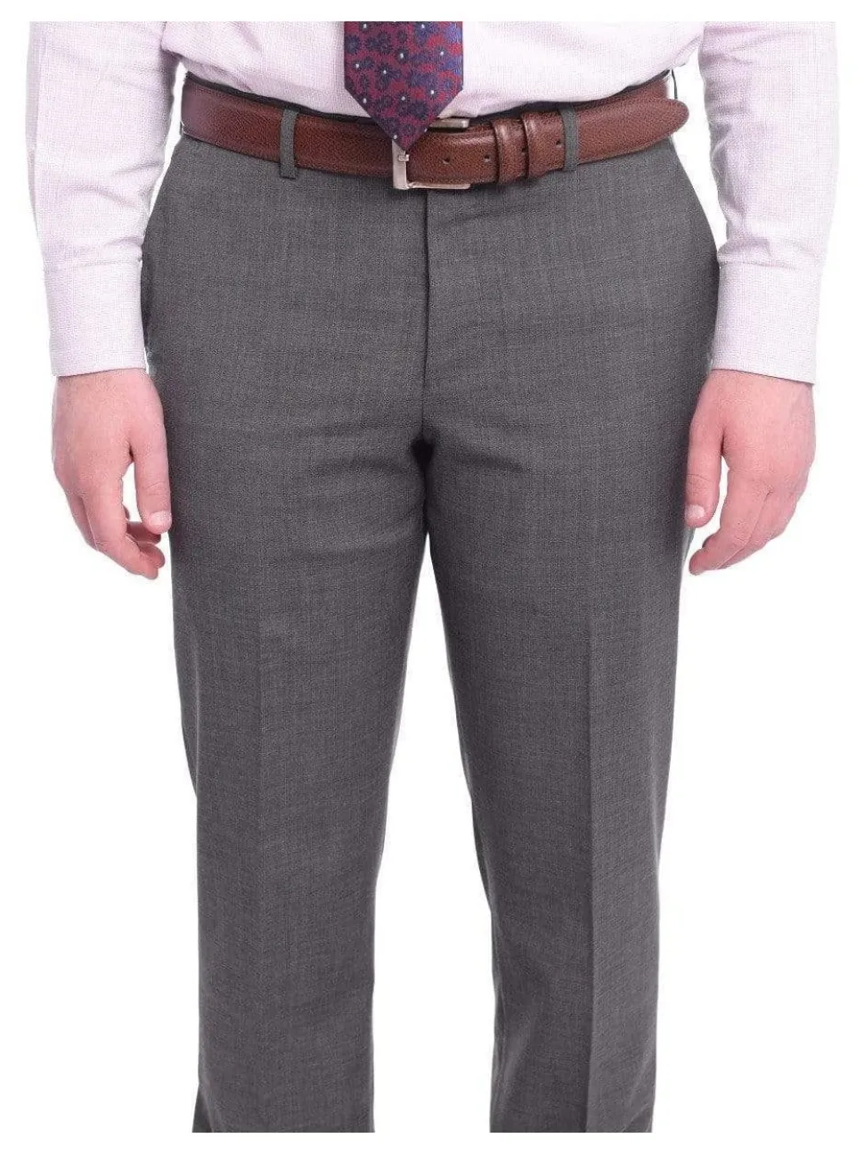 Napoli Slim Fit Solid Gray Two Button Half Canvassed Wool Suit