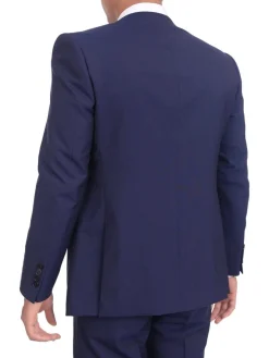 Napoli Slim Fit Solid Navy Blue Two Button Half Canvassed Wool Suit