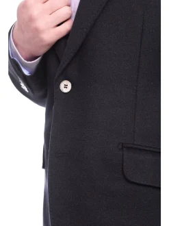 Napoli Slim Fit Solid Navy Flannel Half Canvassed Wool Silk Cashmere Sportcoat