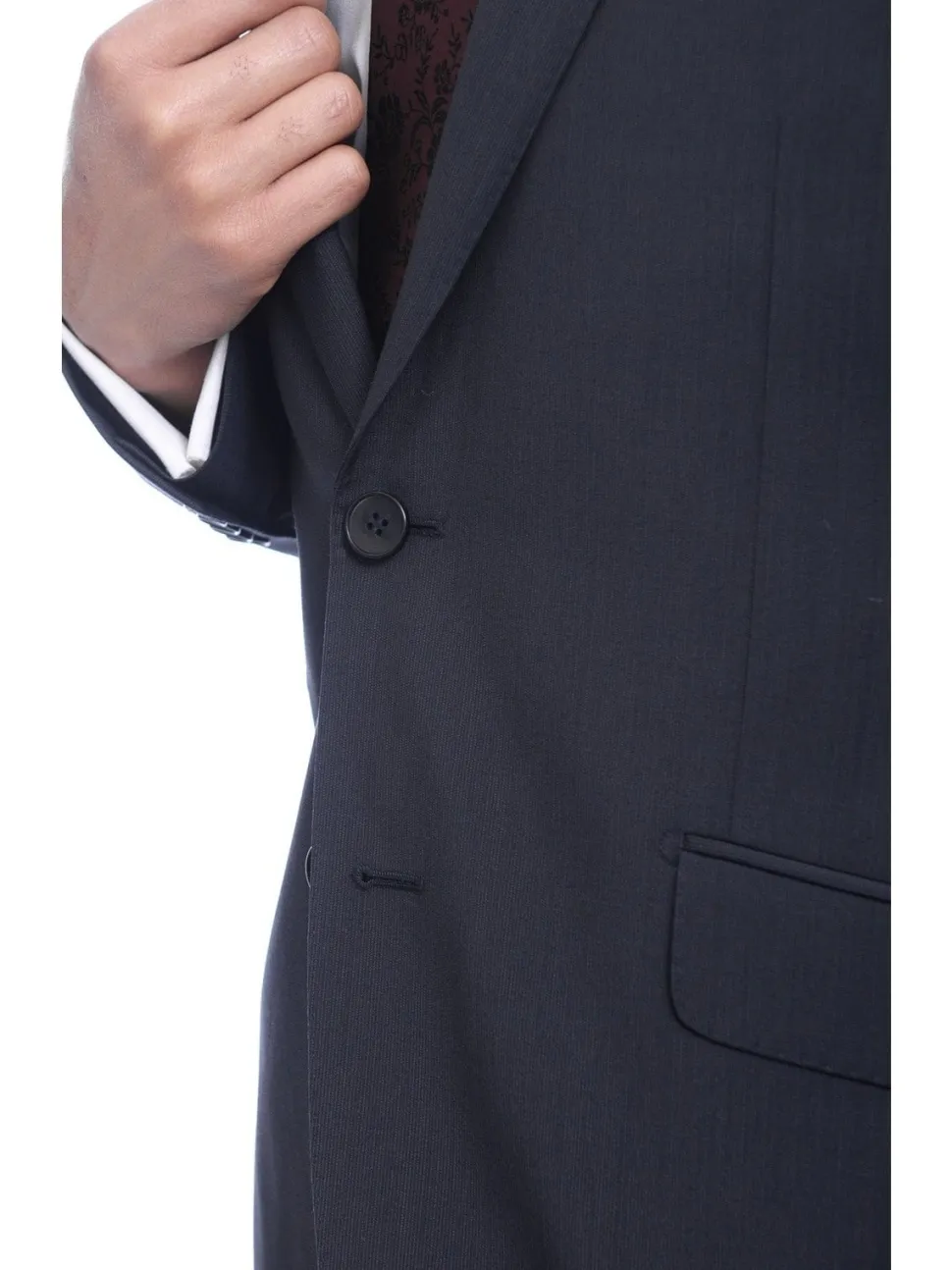 Napoli Slim Fit Subtle Navy Pinstripe Half Canvassed Marzotto Wool Suit